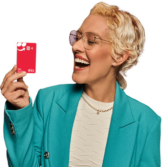 Imagem de uma mulher seguranado o iFood Beneficio