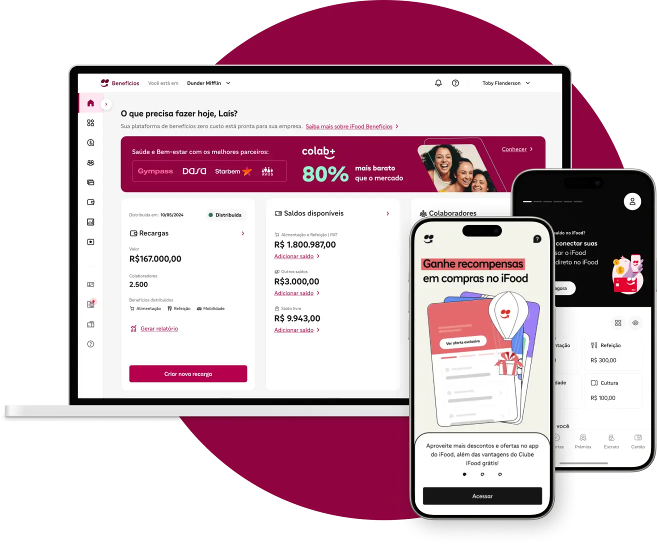 Aplicativo e site iFood Benefícios para empresas e funcionários